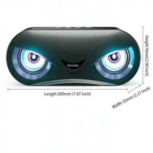 The 2026 New Bluetooth Speaker Features A Bionic Eye Design. It Supports USB/TF Card/AUX Interfaces, Has Bluetooth 5.0 Playback Function, Upgraded Color Rhythm Atmosphere, And Improved Sound Quality With Dual Speakers And Heavy Bass Diaphragm. - màu đen - Xem 9