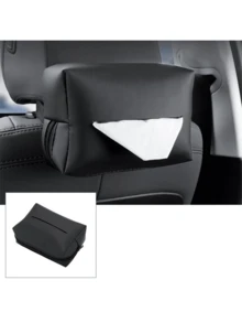 1pc Car Tissue Box, Sun Visor Tissue Holder, Hanging Tissue Bag, Armrest Box Tissue Bag, Napkin Bag - A - View 8
