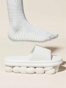 1 Pair New Summer Couples Slippers, Non-Slip Design, Suitable For Indoor, Outdoor, Bathroom And Home Use, All Seasons. Available In White And Pink, Ideal Gift For Mother. House Slippers, Ladies Sandals, Bedroom Slippers, Bathroom Slippers, White Sandals, Black Sandals, Yellow Sandals.,Women's Day,Travel Essentials,Wedding Favours,Y2k,Bedroom,Car Accessories Women,Kitchen Decor,Cute Stuff,Mother's Day Gift,Bedroom Decor,Garden,Kitchen Decor,Summer,Beach,Travel Essentials,Room Decor,Squishy,Graduation - Multicolor - View 2