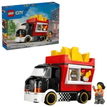 LEGO City Fries Food Truck Building Toy For Kids - Pretend Play Truck Toy For Boys & Girls, Ages 5+ - Mobile Restaurant Playset W/2 Minifigures & Detachable Kiosk - Gift Idea For Birthdays - 60488