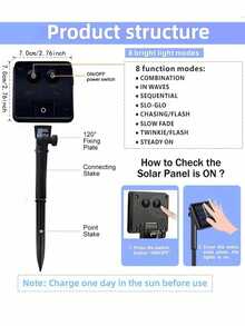 1pc Solar Powered 8 Mode Transparent Retro Light Bulb, Suitable For Garden Decor, Camping Tent Lighting, Holiday Party, Wedding Outdoor Lighting, Autumn House Decoration, Outdoor Decor - Warm Color - View 10