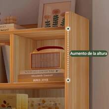 Librero Minimalista Moderno De Multifuncional De 4 Niveles Estantes,Estante Decorativo Multifuncional con Repisas Amplias,para La Vida En El Hogar - Marrón claro - Ver 4