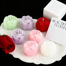 1 Box/4pcs, Candles, Rose Shaped Aromatherapy Candles, Valentine's Day Decoration Candles, Creative Photo Props, Home Decoration Ornaments, Wedding Decoration Candles, Birthday Gifts - Multicolor - View 10