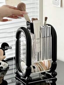 1 pieza Soporte minimalista de 2 niveles para brochas de maquillaje, organizador de escritorio para brochas y lápices, soporte multifuncional para cepillos de dientes para el baño, adecuado para la decoración del hogar, la sala de estar, el dormitorio y el baño, un gran regalo para mujeres y la decoración de la sala de maquillaje - Multicolor - Ver 10