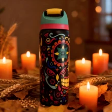 32 Oz Water Bottle Cup Boneyard Vacuum Water Bottle Drinkware Tumbler Stainless Steel Thermal Mug Original Cold Hot Cup OwFreeSip - Đầu lâu đường đen - Xem 2