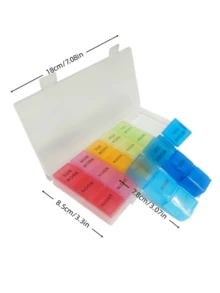 7-Day Pill Organizer - Pill And Vitamin Planner For Daily Medication, 4 Times Reminder Per Day, AM/PM Compartments From Monday To Sunday, Suitable For Travel Or Wallet - Multicolor - View 7