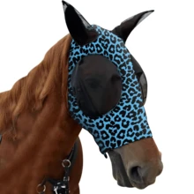 （M、L）豹纹马脸面罩，多种颜色可选，舒适带耳罩，防紫外线和防晒，柔软轻便，透气，防蚊蝇