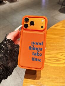 1个新款畅销橙色鼓包标语图案手机壳，兼容 17 Pro Max/17/17 Pro/16 Pro Max/16/16 Pro/15 Pro Max/15 Pro/15/14 Pro Max/14 Pro/14/13 Pro/12 Pro/12/11，防摔，适合作为生日礼物、送给女朋友/男朋友或自用 - 彩色 - 查看 2
