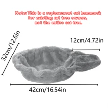 多层猫树塔带吊床，节省空间的猫咪收纳袋，坚固的猫咪站立和攀爬架，现代简约室内猫家具，适合小空间、公寓、宿舍 - 多层平台，猫抓柱（注意：这是现有猫树用户的替换吊床，并非完整的猫树套装）