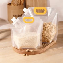 Recipiente de almacenamiento de granos, bolsa hermética, a prueba de humedad y de insectos, recipiente de almacenamiento de harina de cocina, frasco de granos, cubo de arroz, recipiente de arroz para uso doméstico. - Blanco - Ver 2