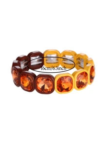 1 chiếc vòng tay hợp kim co giãn đính pha lê nhiều màu sắc thời trang, phù hợp cho nữ, lý tưởng cho Ngày Valentine, Lễ Tạ ơn, đám cưới, tiệc tùng và có thể dùng làm quà tặng trang sức. - Kiểu 1 - Xem 4