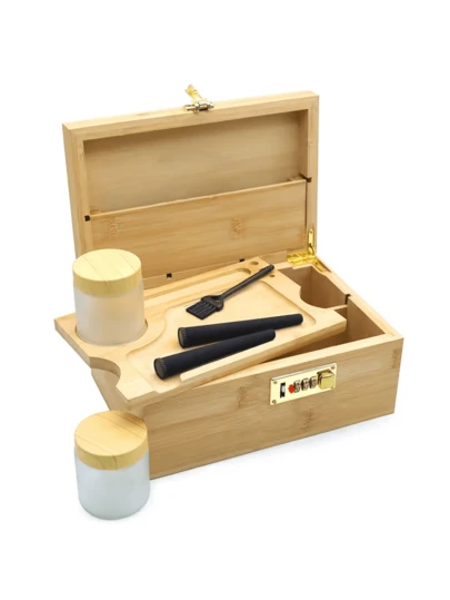 Große Bambus Aufbewahrungsbox mit abnehmbarem Tablett und Gläsern - dekorative Boxen-Set, inklusive Gläser, Zubehör und Holz Aufbewahrungsset mit Werkzeugen. Dieses Holz Aufbewahrungsset mit Werkzeugen ist eine hervorragende Geschenkidee für Zuhause, kann als Couchtisch, Nachttisch, Regal oder elegante Wohndekoration verwendet werden, auch ein ideales Geburtstagsgeschenk.