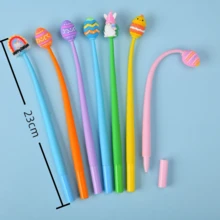 8支/24支装复活节卡通兔子摇摇乐圆珠笔，彩虹色创意装饰笔，成人派对用品/办公文具/节日装饰笔，课堂奖励学生黑色墨水笔 - 復活節搖搖筆 - 查看 8