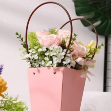 10个粉色牛皮纸礼品袋，防水加厚包装袋，适用于节日礼品盒、鲜花包装、花束包装、玫瑰花束、花篮、节日礼品包装、鲜花礼品包装袋等。 - 彩色 - 查看 5