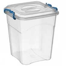 Plastic Storage Box Boxes Lid Handles Food Container Home Kitchen Office Box UK - 15L - View 1