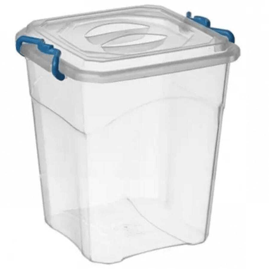 Plastic Storage Box Boxes Lid Handles Food Container Home Kitchen Office Box UK - 15L - View 1