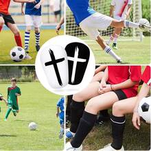1 Pair Mini Football Shin Guards And 1 Pair Sports Socks - Professional Football Protective Gear, Suitable For Sports Events, Outdoor Activities And Fitness - Cross Style - View 9
