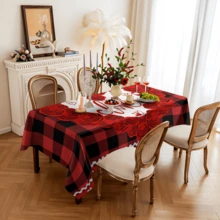 1/20 piezas Mantel con estampado de corazón y flor de rosa, cubierta de mesa de poliéster suave adecuada para fiesta festiva, cena, Día de San Valentín, decoración de boda, aplicable para el hogar, la cocina, el comedor, la mesa del jardín, fácil de limpiar - Multicolor - Ver 2