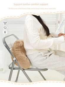 1个小熊造型汽车靠背枕，汽车座椅保护垫，可爱柔软毛绒，座椅靠垫，适用于汽车、办公室、家庭等各种场合，创意配件