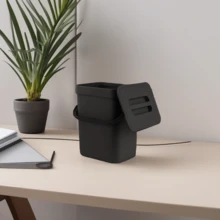 1pc Multi-Function Trash Can, 3L/0.79 Gallon Hanging Garbage Bin, Convenient Kitchen Trash Can, 2-In-1 Wall-Mounted Trash Can, High-Quality Compost Bin, Office Waste Bin, Home Supplies, Kitchen Accessories - Multicolor - View 12