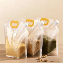 Recipiente de almacenamiento de granos, bolsa hermética, a prueba de humedad y de insectos, recipiente de almacenamiento de harina de cocina, frasco de granos, cubo de arroz, recipiente de arroz para uso doméstico. - Blanco - Ver 4