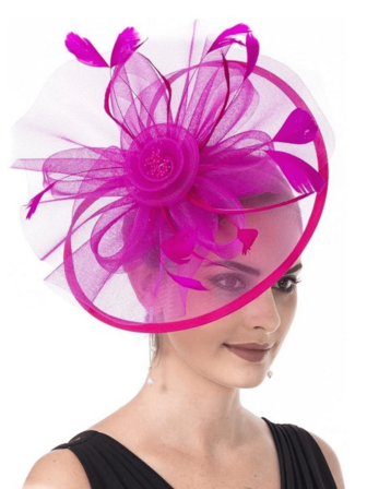 1개 여성용 패시네이터 모자 – 50년대 & 60년대 꽃 메쉬 리본 헤드밴드 클립, 우아한 티 파티, 켄터키 더비, 또는 웨딩 헤드웨어, 특별한 날 모자 | 빈티지 스타일 모자 | 트림 모자