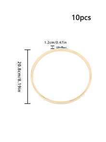 10 khung thêu tre hình tròn, khung thêu chữ thập/vòng trang trí (8cm/10cm/15cm/20cm) - Màu be - Xem 12