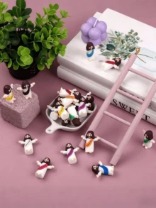 100个/40个/20个/10个/耶稣雕像，迷你耶稣雕像散装，多色迷你耶稣雕像，迷你雕像，可用于寻找复活节彩蛋填充物的宗教礼物，耶稣爱你雕像 - 彩色 - 查看 4