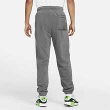 Quần dài Nike Essentials màu trơn, có dây rút, in logo thương hiệu, màu xám. - trắng - Xem 4