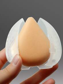 半尺寸化妆海绵收纳盒，多孔防潮透明化妆海绵架，乳霜形美妆蛋收纳盒，便携透气旅行收纳盒（适合旅行、度假、海滩、浴室、卧室收纳、卧室用品），大容量，化妆品收纳盒，收纳盒，卧室用品，母亲节礼物 - 彩色 - 查看 7