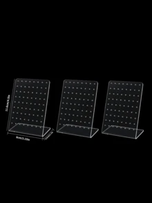 72 Holes Acrylic Earring Holder Organizer Earring Organizer Clear Ear Studs Jewelry Storage Display Rack Showcase Earrings Display Stand Earring Storage For Retail Marketing Home Storage Back To School , Makeup Room Decor,Room Decor - Transparent - View 14
