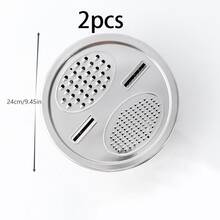 三件套不锈钢厨房备餐套装：集成式刨丝器、多功能滤网和带沥水系统的碗，用于清洗、切片水果、蔬菜和奶酪。