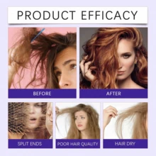 3pcs Protein Hair Straightening Cream, Containing Coconut Oil And Glycerin, Moisturizes And Hydrates, Prevents Hair From Drying Out, Makes Hair Smooth, Provides Long-Lasting Hair Straightening Effect And Lasts For A Long Time,Collagen Hair Mask,Keratin Hair Care Balance Hair Mask For Healthy Scalp - 正裝 - 查看 7