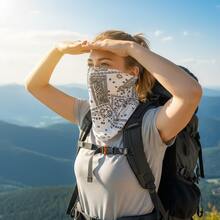 1-2pcs UV Protection Full Face Outdoor Sun Hat | Summer Polyester Blend Face Mask, Ear Loops, Unisex, Patterned Design, Machine Washable - Multicolor - View 3