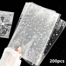 200pcs Transparent Holiday Gift Packaging Bags, High-End Clear Packaging Bags, DIY Small Gift Bags, Jewelry Gift Packaging Bags, Flat Bottom Waterproof Packaging Bags, Small Star Pattern Gift Bags, Suitable For Holiday, Birthday, Wedding And Party Gift Packaging. - Multicolor - View 8