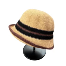 1 Pc 2024 Autumn/Winter New Elegant Retro Turn Up Brim Bucket Hat, Chic British Style Compact Look For Women Winter Outfits - Multicolor - View 20