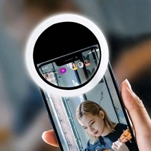 1pc White/Pink/Black Portable LED Selfie Ring Light, Can Be Used As Vanity Light, Makeup Light, Christmas Light, USB Rechargeable, 3 Lighting Modes, Portable Lighting, Beautifying Halo Light, Live Streaming Clip Lamp, Suitable For Live Streaming, Video Conferencing Lighting, Photography, Exquisite Gift, Can Be Used For Manicure, Eyelash Extension, Tattoo And Skin Care, Touch Button Control, Room Decor, Outdoor Camping Lighting, 150mAh Battery - Multicolor - View 2