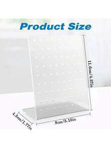 72孔亚克力耳环收纳架 耳环整理架 透明耳钉首饰收纳展示架 耳环展示台 耳环收纳架 适用于零售营销 家居收纳 返校季、化妆间装饰、房间装饰 - 透明 - 查看 13