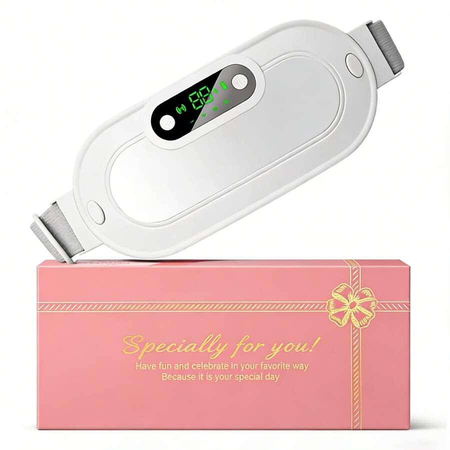 2026 Upgraded Menstrual Heating Pad Smart Uterus Warmer Belt, Relief Waist Cramps Vibrating Abdomina Wassager Uterus Warmer Waist Massager, Winter & Women Girlfriend Wife Gift - White - View 1
