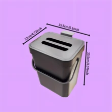 1pc Multi-Function Trash Can, 3L/0.79 Gallon Hanging Garbage Bin, Convenient Kitchen Trash Can, 2-In-1 Wall-Mounted Trash Can, High-Quality Compost Bin, Office Waste Bin, Home Supplies, Kitchen Accessories - Multicolor - View 4