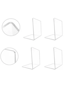 1pc Acrylic Transparent L-Shaped Desktop Book Shelf, Transparent Display Rack, Desktop Bookshelf For Organizing Books, Stationery, Back To School Recommended Item - Multicolor - View 5