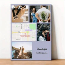 1 Tranh Canvas Treo Tường Tùy Chỉnh (Không Khung) - Trang Trí Tường Ảnh Cá Nhân Hóa, Tải Lên 4 Ảnh, Chọn Địa Điểm Gặp Gỡ, Quà Tặng Cho Người Yêu, Đối Tác - Thích Hợp Cho Phòng Khách, Phòng Ngủ, Phòng Học - Quà Tặng Ngày Lễ Độc Đáo, Tranh Treo Tường Canvas - Nhiều màu - Xem 3