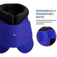 (Sold In Pairs) Professional Nylon Horse Care Boots, Leopard Print Horse Boots, Prevent Excessive Injury, Easy To Put On/Take Off, Horse Bell Cover (Blue)