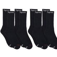 Supreme Hanes Crew Socks (4 Pack) - màu đen - Xem 2