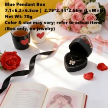 1个心形永生花首饰盒 - 派对礼物，时尚便携，高端翻盖收纳盒，送给她的礼物，生日、情人节、新年、复活节、母亲节礼物，用于收纳耳环、戒指、项链