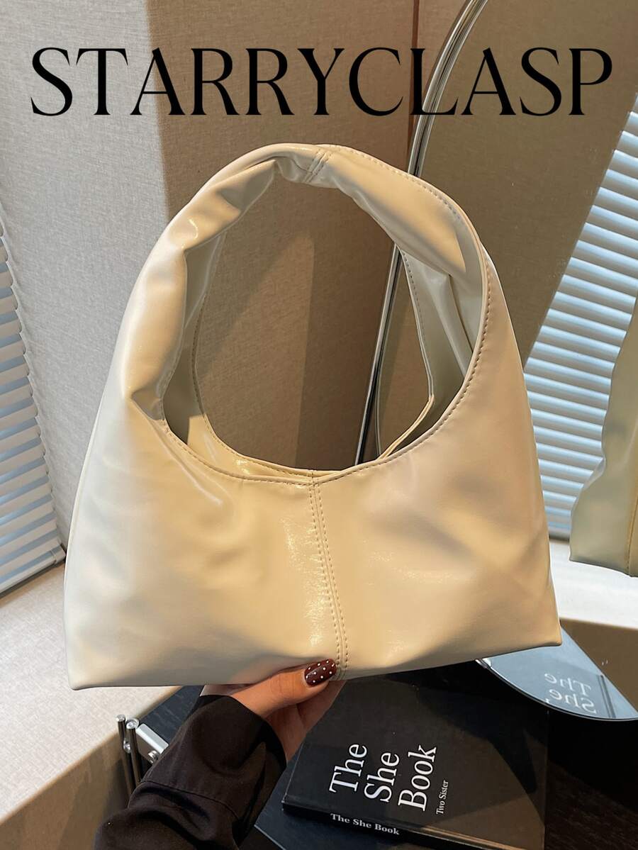 1pc Fashionable, Versatile, Minimalist, High-End Niche Shoulder Bag Suitable For Going Out - White - View 1