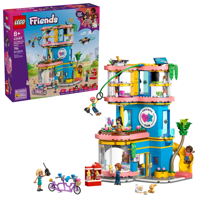 LEGO Friends Heartlake City Friends Club House Building Toy For Girls & Boys - Pretend Play Set For Kids, Ages 8+ - W/5 Minidolls, 3 Toy Animals, & Accessories - Gift Idea For Birthdays - 42689