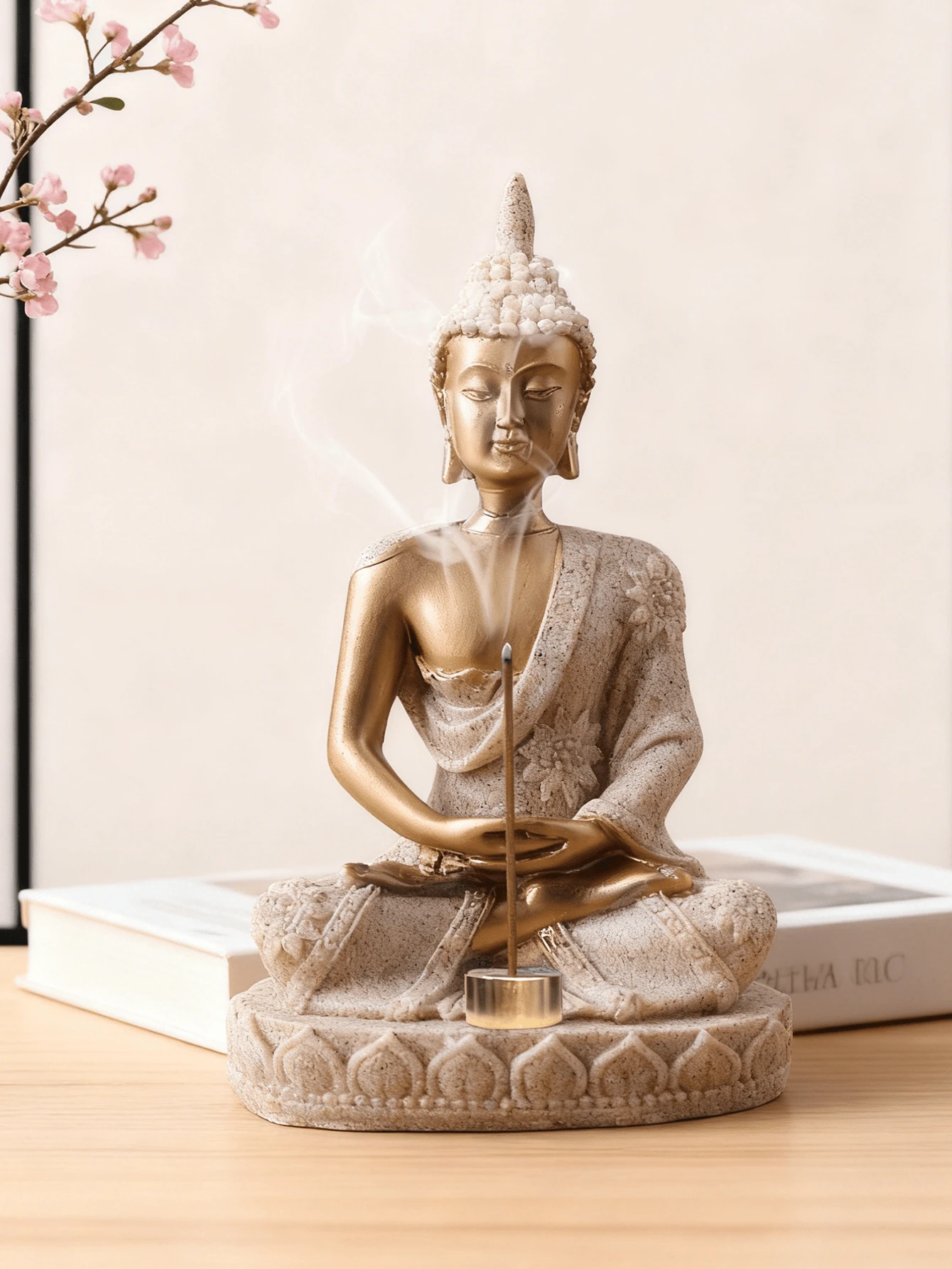 1尊佛像,佛像摆件,用于冥想装饰,佛像禅意装饰,佛像和佛像摆件,家居装饰,金色 - 彩色 - 查看 1