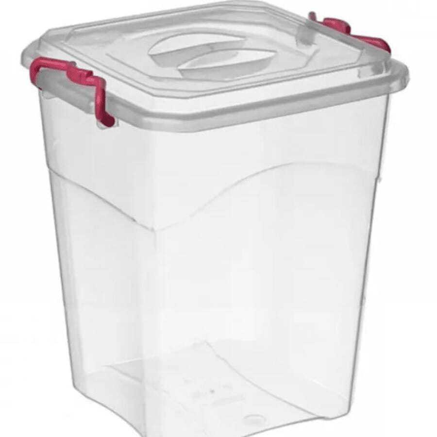 Plastic Storage Box Boxes Lid Handles Food Container Home Kitchen Office Box UK - 20L - View 1