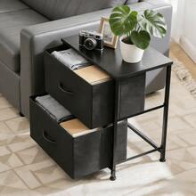 Small Nightstand With 2 Storage, 2-Drawer Compact End Table (20" Height) With Premium Wooden Top & Durable Fabric Storage Drawers, Multipurpose Dresser/Bedside Table For Bedroom, Sturdy Space-Saving Storage Cabinet For College Dorm Room, Slim Side Table With Smooth-Glide Drawers For Closet/Entryway, Easy-Assemble Wooden Top Fabric Night Stand For Small Spaces, Functional Storage Furniture For Guest Room/Studio Apartment, Cute & Practical 2-Drawer End Table For Bedroom Organization, Lightweight Yet Sturdy Nightstand For Teenagers' Room, 20 Inch Tall Small Dresser With Fabric Drawers For Narrow Spaces, Multipurpose Bedside Storage Table For Organizing Books, Phones & Small Items, High-Quality Wooden Top Nightstand With Fabric Storage For Home & Dorm Use - 黑色 - 查看 6